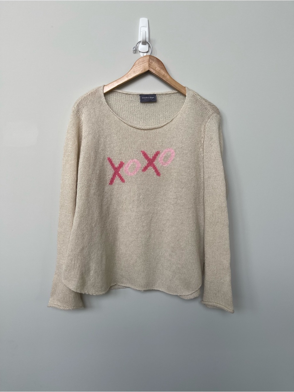 Wooden Ships | XOXO Graphic Wool Mohair Blend Lightweight Sweater S/M - Picture 2 of 7